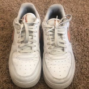 Orange Check Nike Air Force 1s